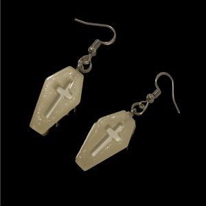 Earrings Coffin Hollow Cross Resin Jewelry 🎃👻💀